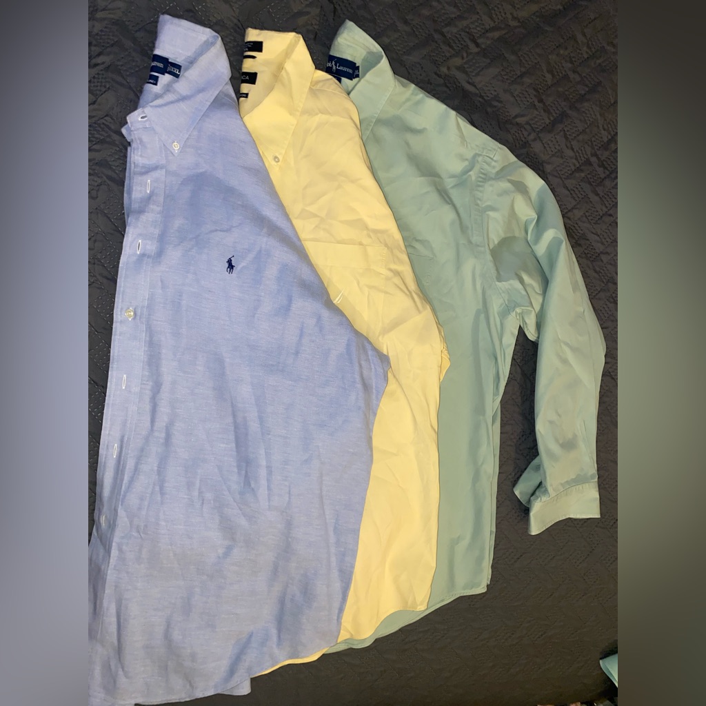 Ralph Lauren & Nautica Xxl Long Sleeve Dress Shirts Lot Of 3